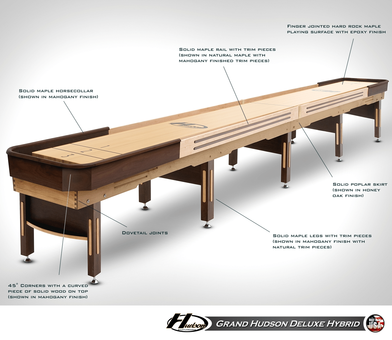 22' Grand Hudson Deluxe Hybrid Shuffleboard